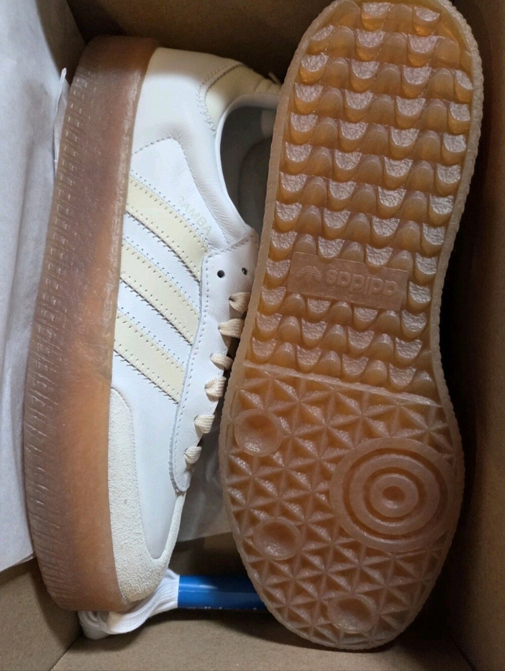 Adidas Sambae 'Wonder White Gum' Sneakers US Women's Size 9.5 / US Mens Size 8.5 - Picture 8 of 9